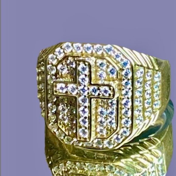 Cubic Zirconium Cross Ring! 9 - Picture 2 of 10